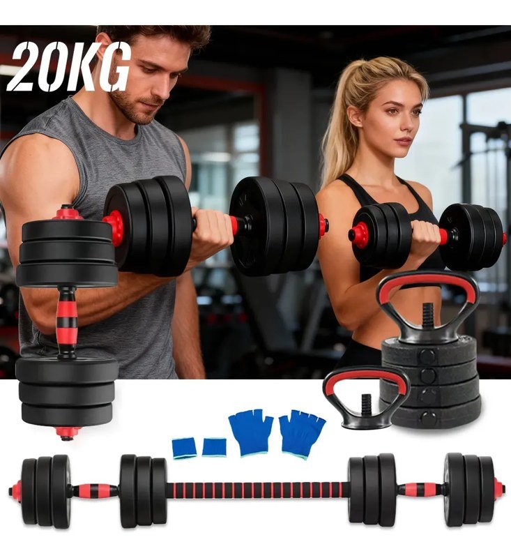 Kit Halteres e Kettlebell 20 kg